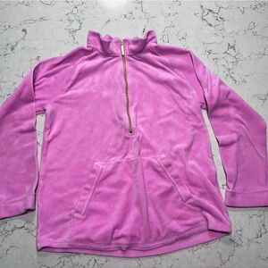 Lilly Pulitzer Vibrant Pink Fleece 3/4 Zip Jacket